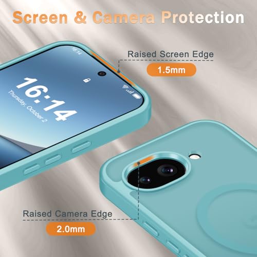 Image of for Google Pixel 10a Case, Matte Magnetic Phone Cover [with 1 Screen Protector] [Support for MagSafe] [Shockproof Military Grade Protection] Translucent Frosted Back, Light Blue