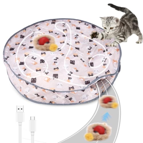 Katzenspielzeugball Für Katzen, Interaktives Automatisches Katzenballspielzeug, Matten-Mäusefangspiel, Cat Hunting Toy, Schnelles Rollen,...