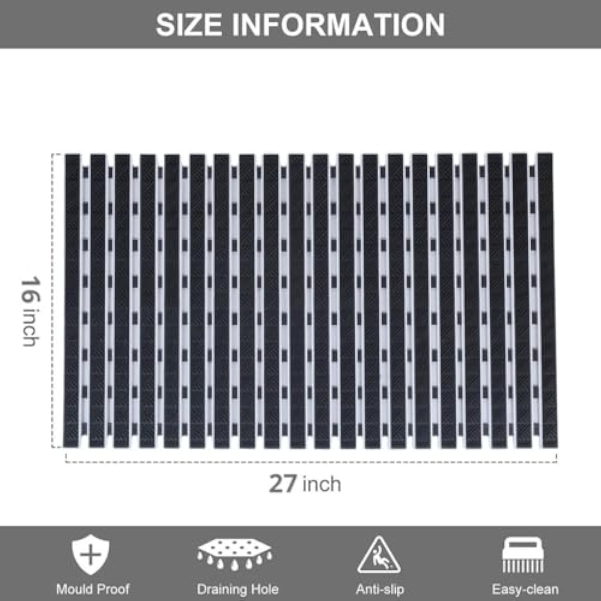 PVC Shower Mat Rubber Mat with Suction Cups