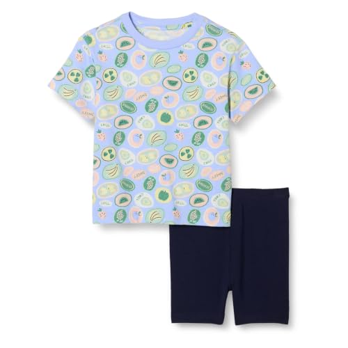Image of Amazon Essentials Girls and Toddlers' Short Sleeve T-Shirt and Bike Short Set, Pack of 2