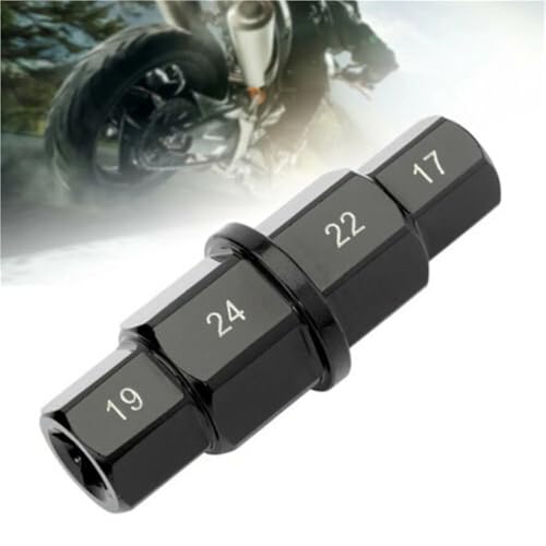 Clé à douille pour essieu de moto multi-taille 17 à 24mm noire - 5