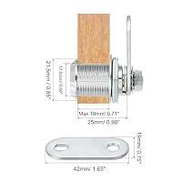 PATIKIL 4er Pack Schrank Cam Lock Schlüssel 1" 25mm Cam Lock Zylinder Chrom – Ansicht 2