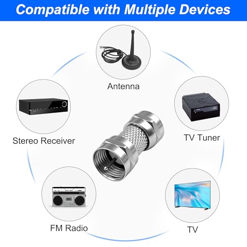 MEIRIYFA Adaptador Tipo F Macho a Macho Coaxial 10 Pzas miniatura 7