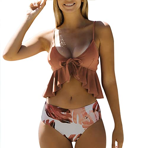 Tankini deux pièces pour femme marron idéal pour vos moments de détente à la plage
