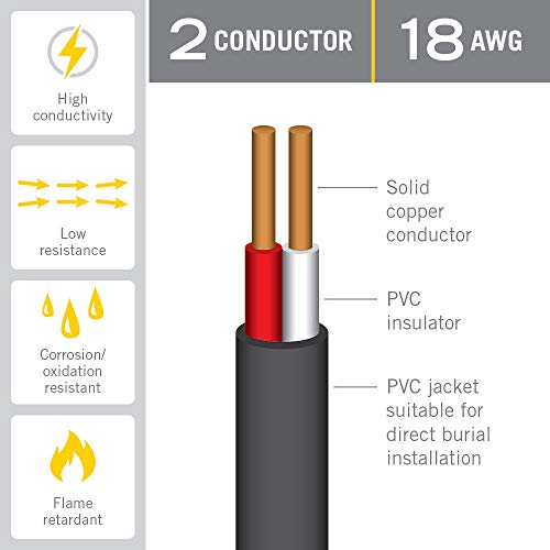 Image of Armacost Lighting 18 AWG 2C Direct Burial Cable for LED Lighting, 576918
