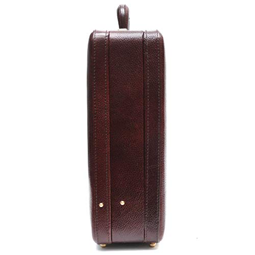 Image of HAMMONDS FLYCATCHER Expandable Briefcase for Men - Genuine Leather Attachi Suitcase with Combination Lock - Office and Business Hand Bag - Executive Laptop Briefcase - Classic Brown, 43 x 10.5 x 32cm