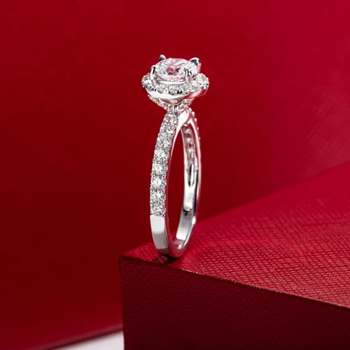 D Color and VVS Clarity Lab Grown Diamond Engagement Ring for Women, 14K Solid White Gold, 1.588 Carats (0.9cttw Center Diamond and 0.688cttw Side Diamonds)4