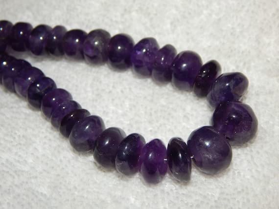 Perles améthyste naturelle LKBEADS rondelle lisse 7x18mm de qualité