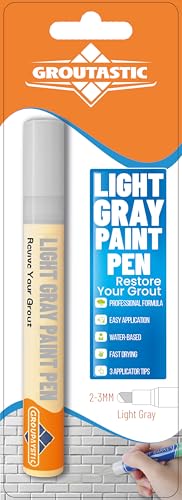 Groutastic Grout Pen – Light Gray - Tile Grout Paint & Repair Pen for Bathroom & Kitchen, Waterproof Grout Touch Up Marker, Restore & Recolor Grout Lines (Single Pack)