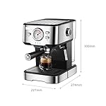 QJRGUY Pot Machine Semi-Automatic Household Coffee Maker with Foaming Milk Frother Wand - Image 2
