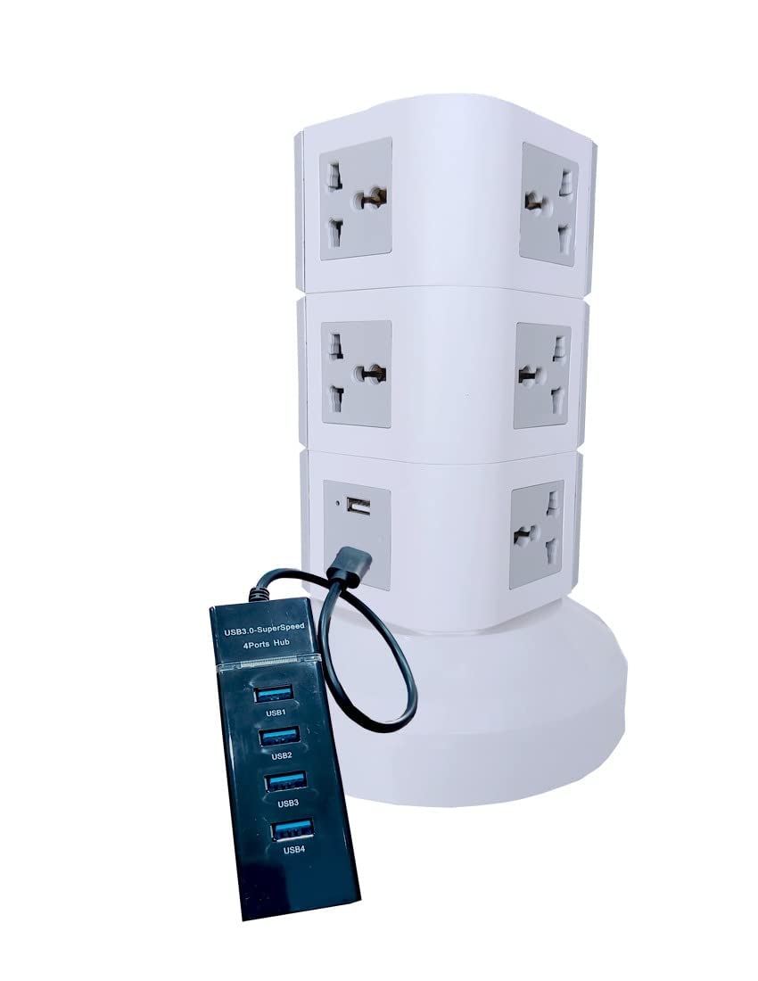 Tower Extension Cord Universal Multi Power Socket 220V With USB Ports