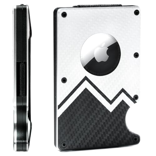 Wallet for Men - Minimalist AirTag Compatible, Aluminum RFID Blocking, AirTag Holder, Money and Card Holder - Modern, Stylish, Slim, Compact and Durable Wallet by Zylo