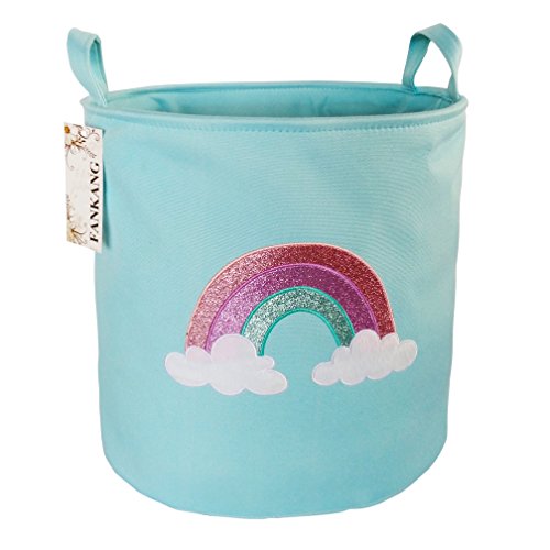 FANKANG Large Sized Gift Baskets Cute Rainbow Pattern Design Laundry Hamper Cotton Fabric