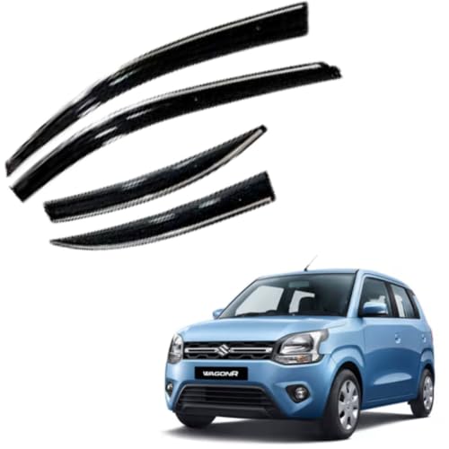 Image of CAR SAAZ Chrome Line Door Visor for WagonR (2019-Present)(Set of 4Pcs) | Rain Guard | Wind Deflector