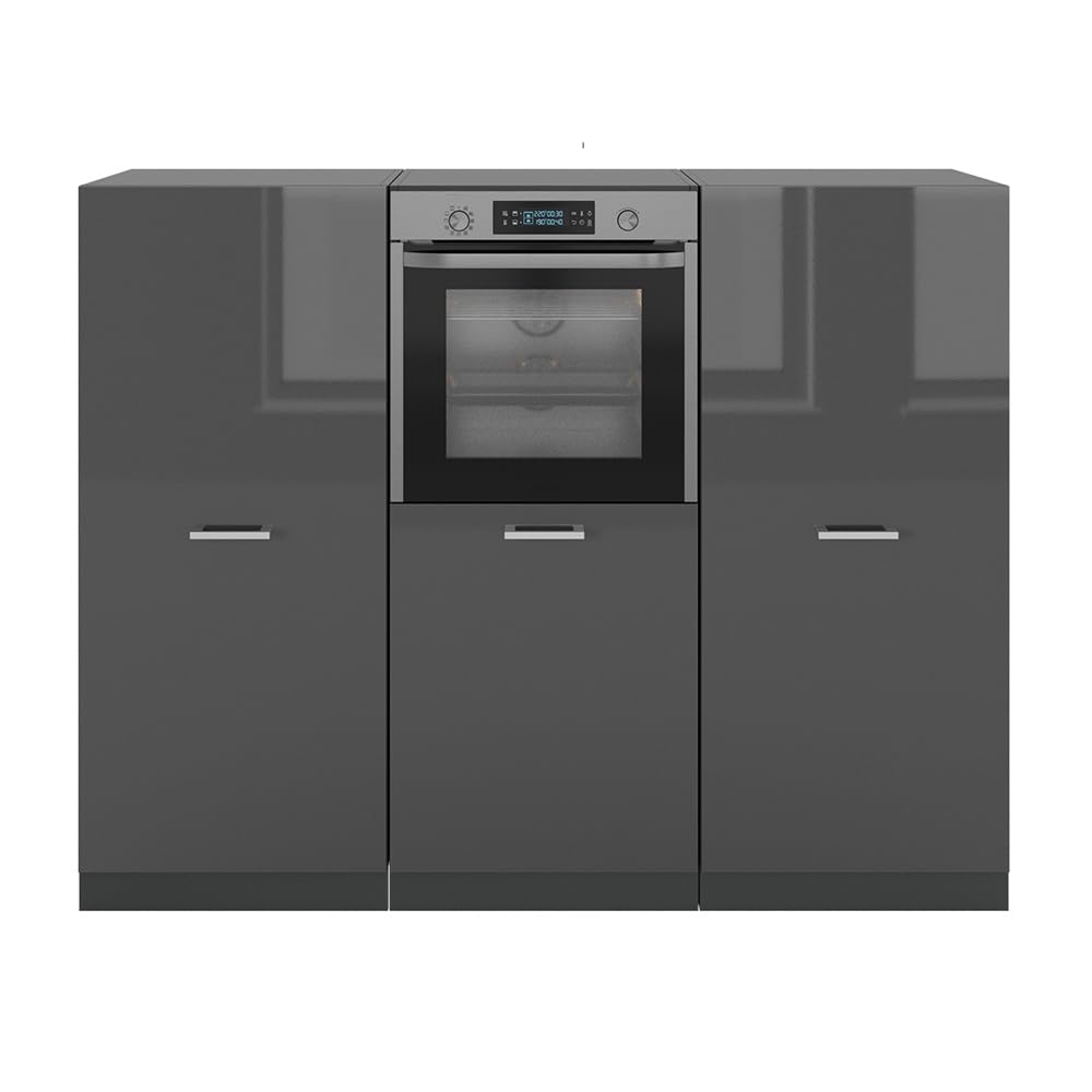 Vicco Cucine componibili piccole R-Line Antracite lucido/antracite 180 cm