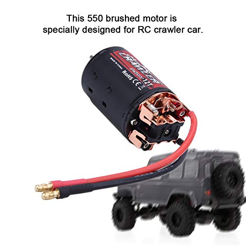RC-Automotor, 80mm x 36mm, RC Motor 550, Metall + Kunststoff, Hohes Drehmoment, Bürstenmotor 5-Slot-RC-Motor Kompatibel mit 1/10 RC Crawler Car(12T)