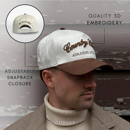 Image of Vintage Western Trucker Hat | Men & Women | Country Cute Caps for Cowgirls Cowboys | Camo Denim Embroidered Cotton | Snapback