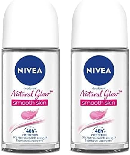 NIVEA Natural Glow Smooth Skin Deodorant Roll On for Women, 50ml (originally Whitening Smooth Skin) (Pack of 2)