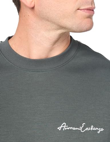 Armani Exchange Men's Signature Logo Stretch Poly Viscose Crewneck Sweatshirt2