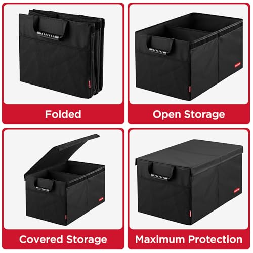 Rubbermaid Car Organizer, Collapsible Trunk Organizer, Multi-Compartment Car Storage Organization for Car Accessories, 2 Compartments With Cover, 21.65"*14.17"*12.2" - image 7