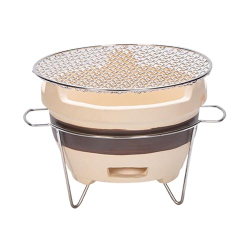 Przenośny grill na węgiel drzewny - japoński piec garncarski, wentylowany, okrągły grill gliniany, na zewnątrz, kemping, ogród, grill, piesze wycieczki, łatwy do przenoszenia