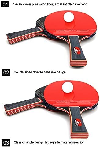 LEIJIAER Table Tennis Set – 4 Premium Ping Pong Paddles (2 Blue, 2 Pink), 8 Balls & Carrying Case – Professional Table Tennis Bats for Indoor/Outdoor Play - Image 4
