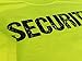 NYC FACTORY Security T-Shirt Black Mens Neon Tee Staff Event Front & Back Print
