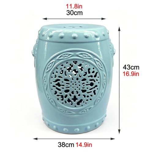 Taburete de tambor en porcelana china de 45 cm decorativo para interiores y exteriores 4