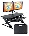 iMovR ZipLift+ Standing Desk Converter with Ergonomic Tilting Keyboard Tray, Black, 35"