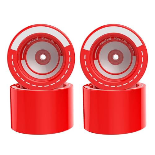 Maxfind 90mm 78A Red Electric Skateboard Wheels – Durable, Stylish, and...