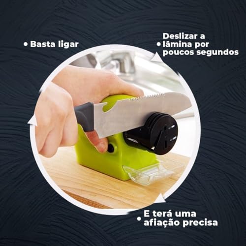 Afiador De Facas E Tesoura Amolador De Ferramentas Brocas Profissional Manual Portátil