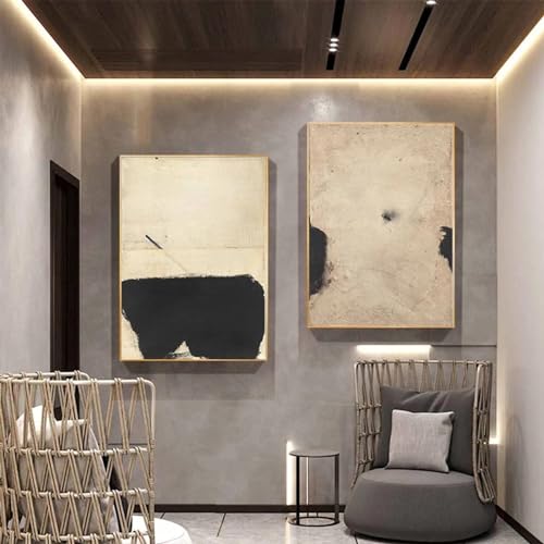 Impression sur toile haut de gamme style abstrait élégant noir et marron XINBAO