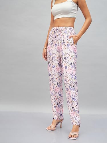 Image of SASSAFRAS Women's Satin Floral Darted Pants