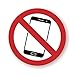 Autocollant de signalisation - Téléphone, portable, gsm, smartphone interdit - 5 stickers - 14,8cm de diamètre