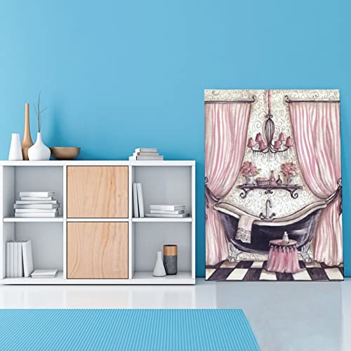 Vintage French Shabby Victorian Bathtub Poster Office Wall Art Decoration Canvas Painting Gift (6) Canvas Painting Posters And Prints Wall Art Pictures For Living Room Bedroom Decor 24X32Inch(60X80Cm #TOP1