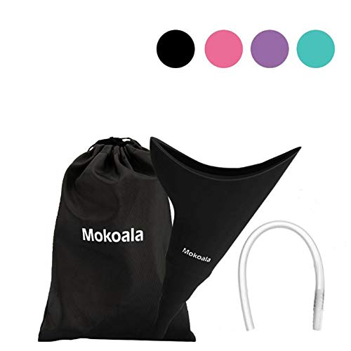 Female Urination Device Portable - Reusable Silicone Women Pee Funnel Allows Women to Pee Standing Up, Portable Design with Drawstring Bag for Outdoor Camping Hiking Backpacking Picnic (black) - Thumbnail 5
