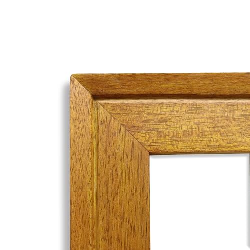 Image of FRAMEKALA Handmade Golden Wooden Photo Frame, 18 x 24 inch Display, Display to Showcase Artworks, Pictures, and Photos - Perfect for Wall, Home and Office Decor, A2 Size Display, Golden Oak