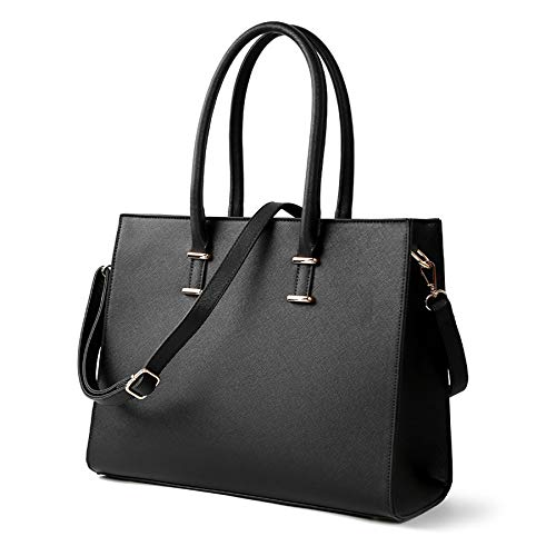 Ricardonty Bolsa de ordenador portátil de las mujeres de 15,6 pulgadas bolso de trabajo de la computadora bolso de cuero de la oficina de negocios