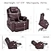 MCombo Electric Power Lift Recliner Chair Sofa with Massage and Heat for Elderly, 3 Positions, 2 Side Pockets, and Cup Holders, USB Ports, Faux Leather 7040 (Dark Brown, Medium)