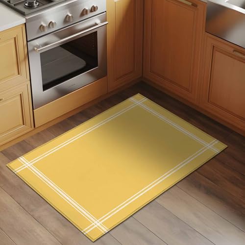 Tapete amarillo 2x3 pies lavable antideslizante miniatura 3