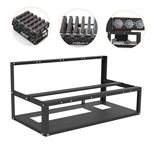 Soporte abierto para GPU Mikikit para minería con espacio para fuente miniatura 6