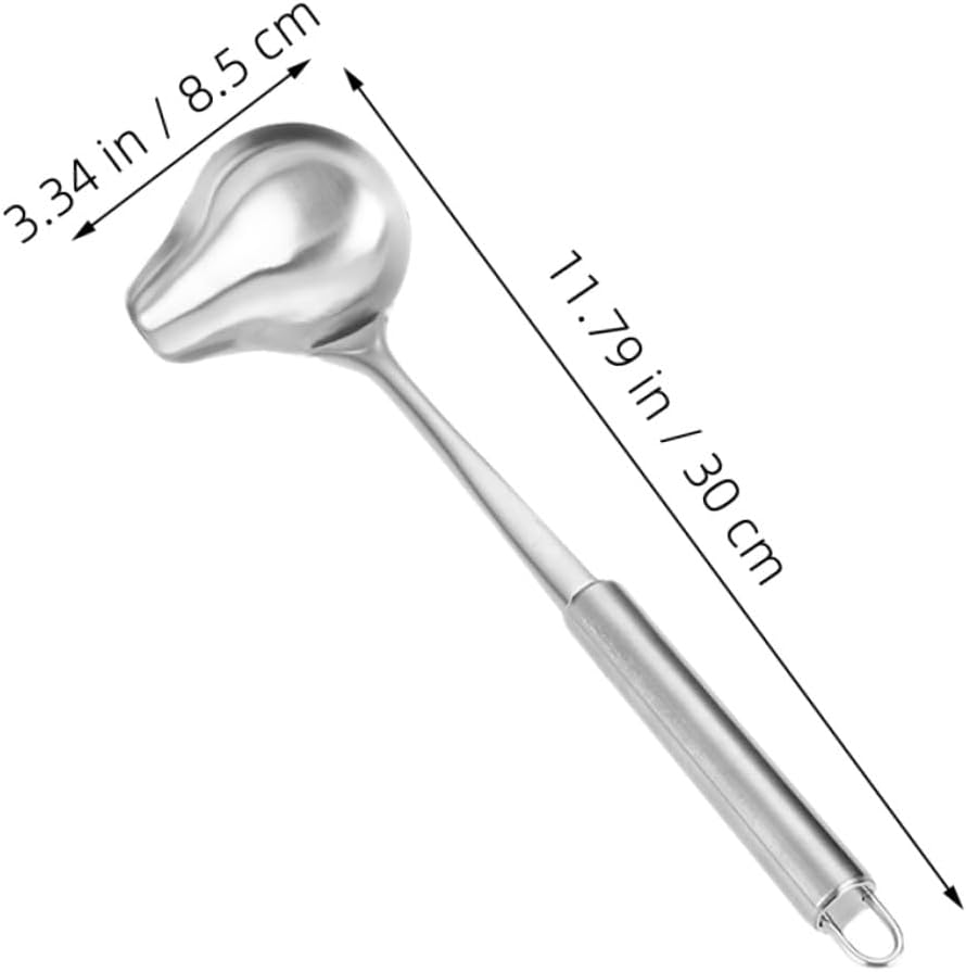GLEAVI Metal Ladle Spout Stainless Steel Sauce Spoon for Precise Pouring of Gravies Multi-functional Kitchen Tool Dishwasher Safe for Serving Sauces and Dressings
