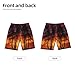 VAFZASC Boys Quick Dry Swimming Trunks Birch Trees Sunset Nature Landscape, Fashion Board Shorts with Drawstring and Pocket for Surfing, 7-8