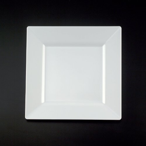 Squares 9.5" Dinner Plate, White (Set of 10)