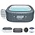 Bestway Coleman Hawaii AirJet Large Square 4 to 6 Person Inflatable Hot Tub Portable Outdoor Spa with 140 AirJets and EnergySense Cover, Grey