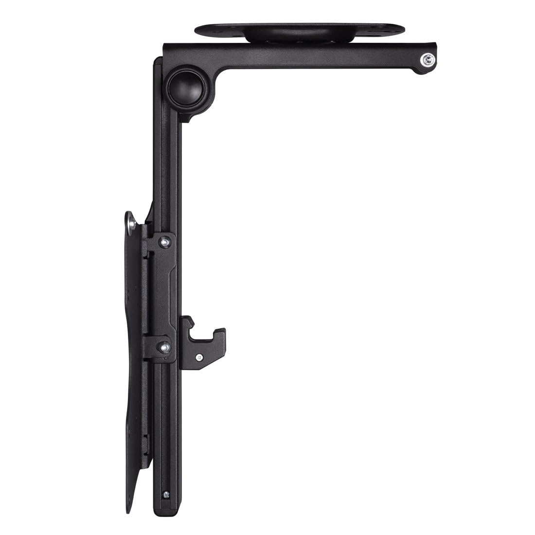 Hama Support TV Plafond Pivotant Réglable en Hauteur Garantie 10 Ans (TV 19" à 46", 117cm 20kg Max, Inclinaison -90°,Pivotable 100°, VESA 200x200 Max, Easy Fix, Chevilles Fischer) Noir