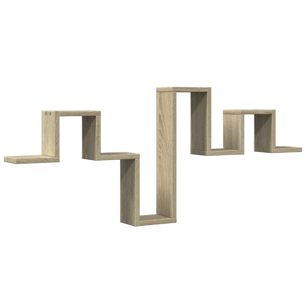 vidaXL Wandschap 129x18x42 cm bewerkt hout betongrijs vidaXL Wandschap 129x18x42 cm bewerkt hout betongrijs