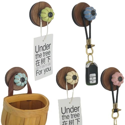 5 Pcs Colorful Magnetic Hooks Heavy Duty Magnet Hook Strong Neodymium Magnetic Coat Hooks Magnetic Hanger for Refrigerator, Metal Door, Locker for Hanging Towel, Coat, Bag, Umbrella