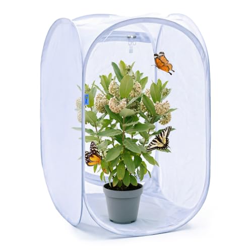 Image of Pop‑up Butterfly Habitat Enclosure with High‑Clear PVC Panel & Fine Mesh