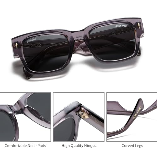 Image of grey jack 100% UV Protection Shades Retro Polarized Sunglasses for Men Women Branded Stylish Design Glasses 3316